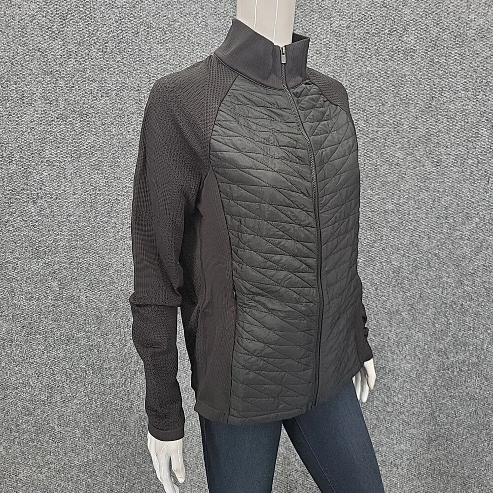Studio Park x Kerstin Lindquist Zip Jacket w Quilted Front Large Size Black